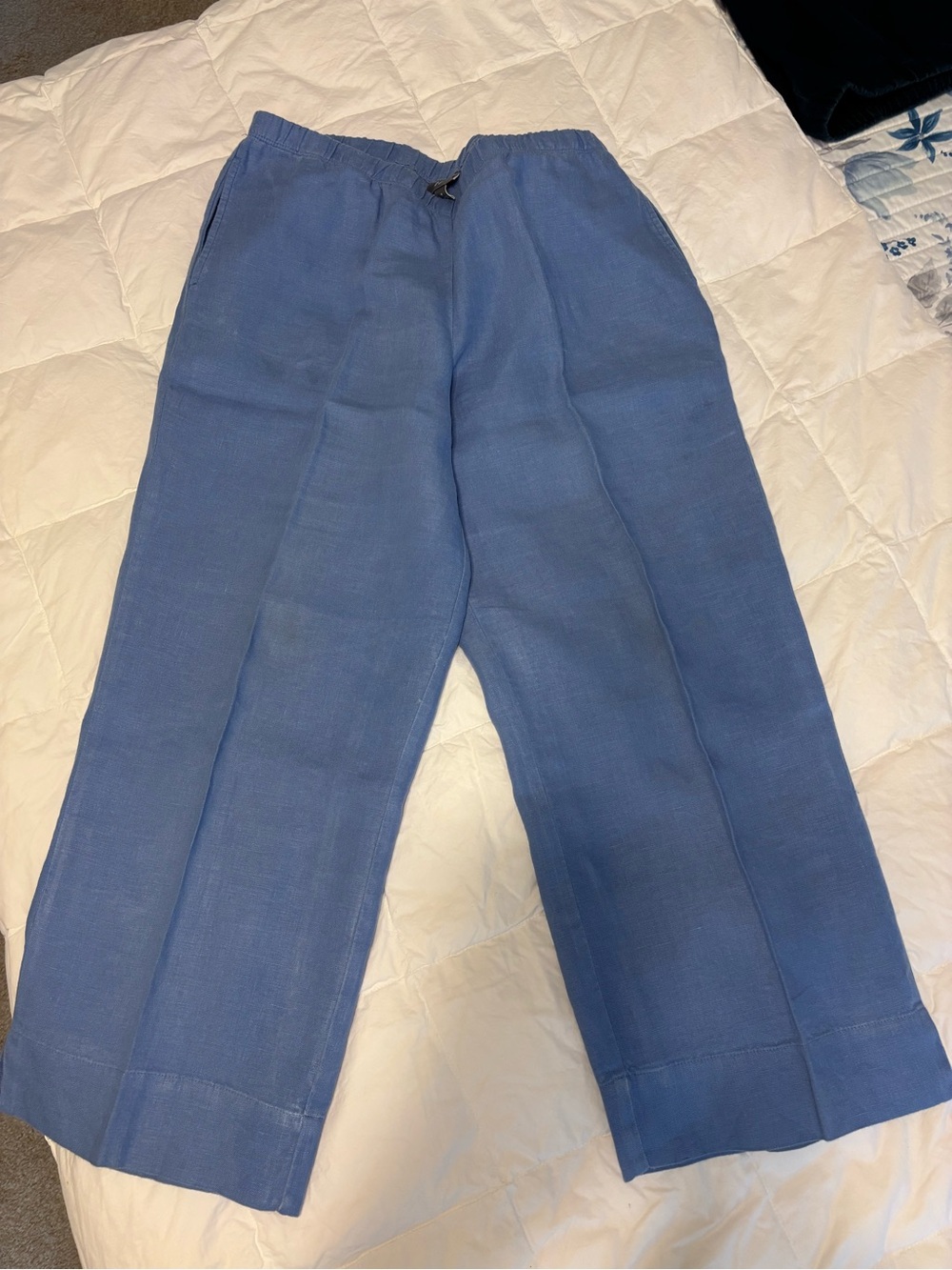 J. Jill Navy Wide-Leg Linen Pants